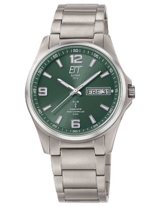 orologio uomo ETT Eco Tech Time EGT-11603-81M Mens Watch Everest Solar Radio Controlled 41mm 10ATM