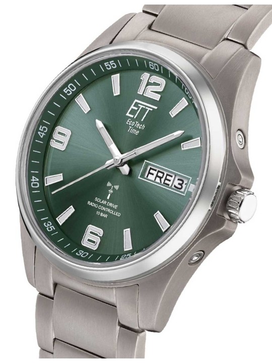 orologio uomo ETT Eco Tech Time EGT-11603-81M Mens Watch Everest Solar Radio Controlled 41mm 10ATM