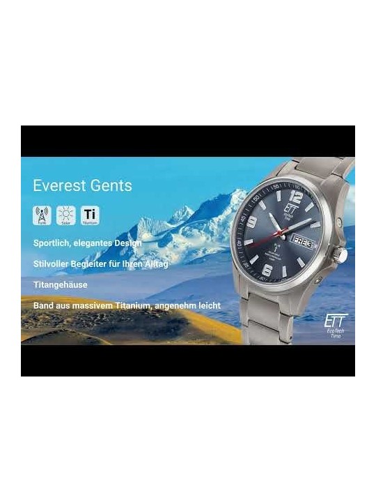 orologio uomo ETT Eco Tech Time EGT-11603-81M Mens Watch Everest Solar Radio Controlled 41mm 10ATM