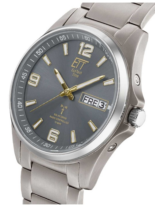 orologio uomo ETT Eco Tech Time EGT-11601-21M Mens Watch Everest Solar Radio Controlled 41mm 10ATM