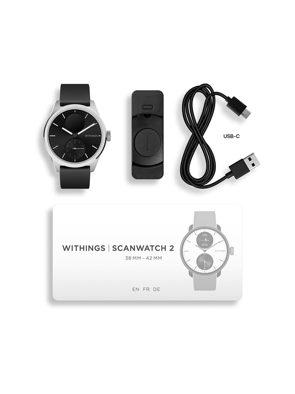 Withings HWA10-model 4-All-Int ScanWatch 2 Black 42 mm 5ATM