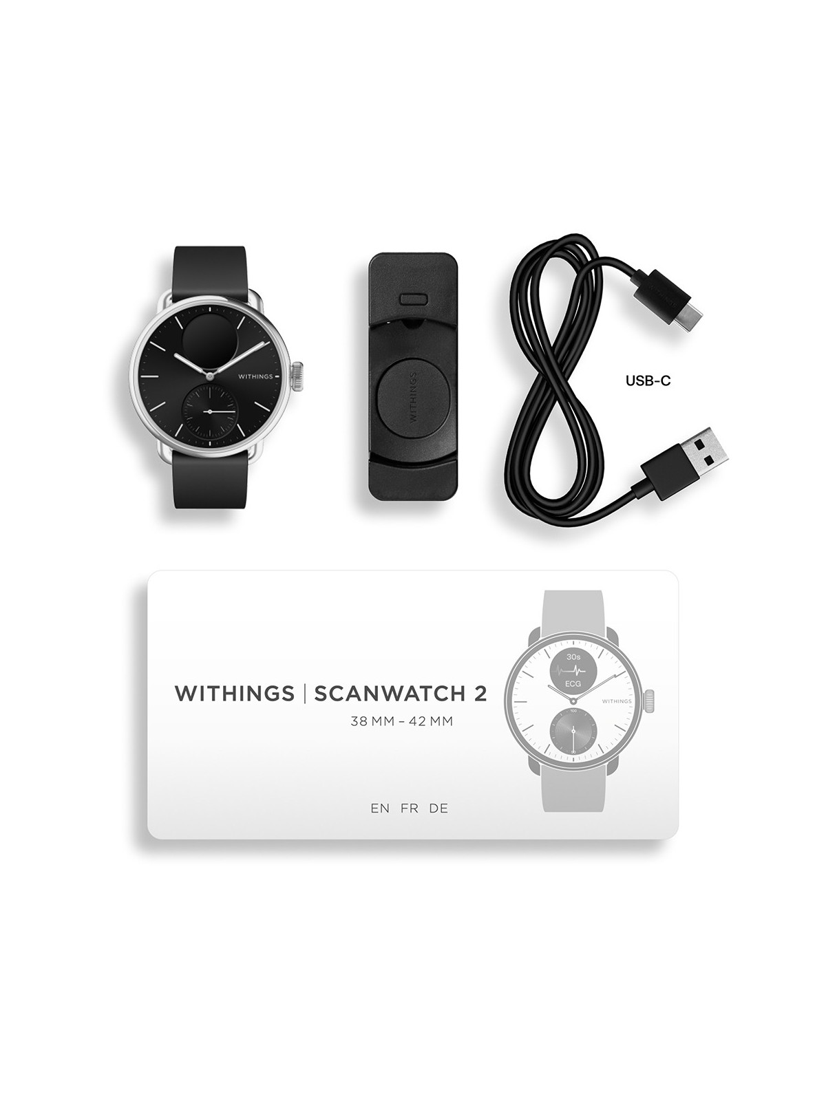 Withings HWA10-model 1-All-Int ScanWatch 2 Black 38 mm 5ATM