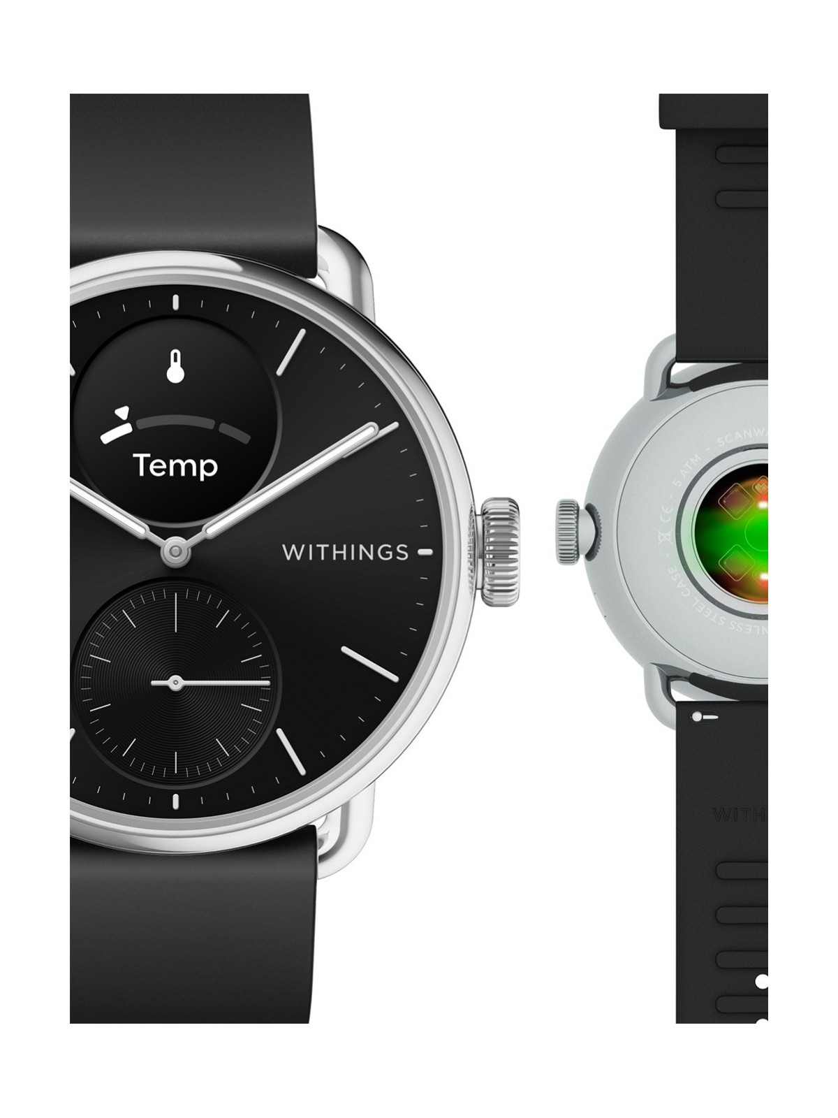 Withings HWA10-model 1-All-Int ScanWatch 2 Black 38 mm 5ATM
