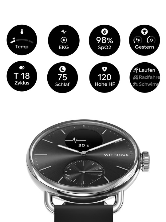 Withings HWA10-model 1-All-Int ScanWatch 2 Black 38 mm 5ATM