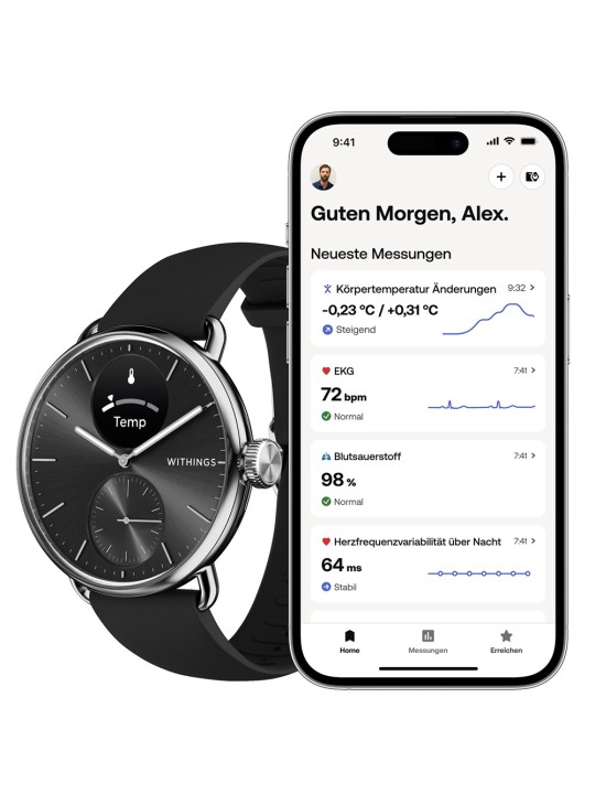 Withings HWA10-model 1-All-Int ScanWatch 2 Black 38 mm 5ATM