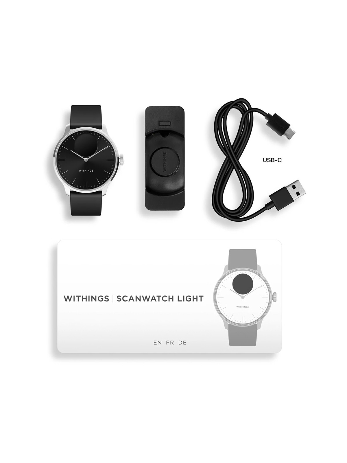 Withings HWA11-model 5-All-Int ScanWatch Light Black 37 mm 5ATM