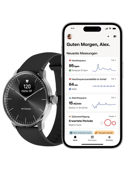 Withings HWA11-model 5-All-Int ScanWatch Light Black 37 mm 5ATM