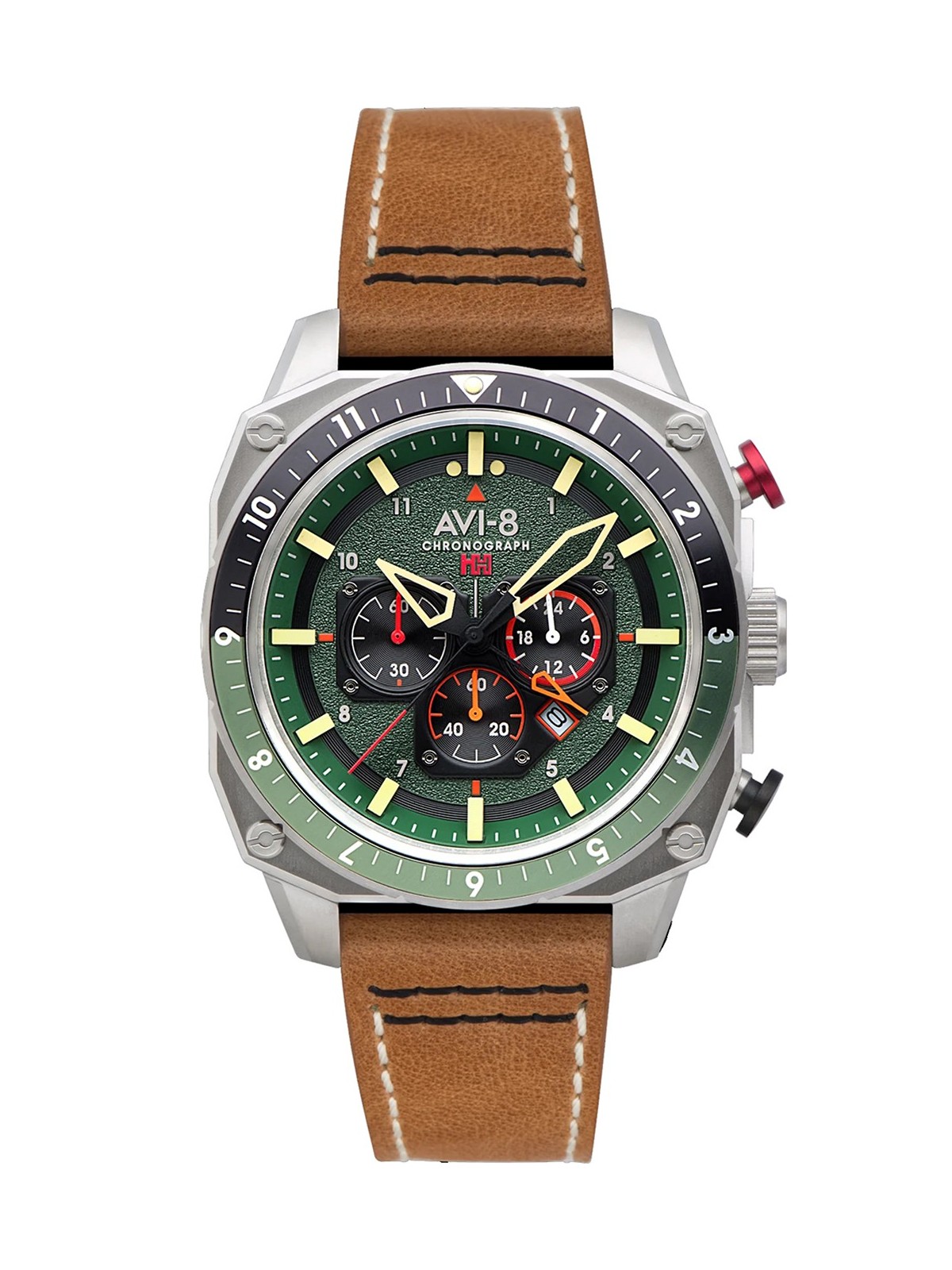 orologio uomo AVI-8 AV-4100-01 Mens Watch Hawker Hunter Dual Time Chronograph 43mm 5ATM