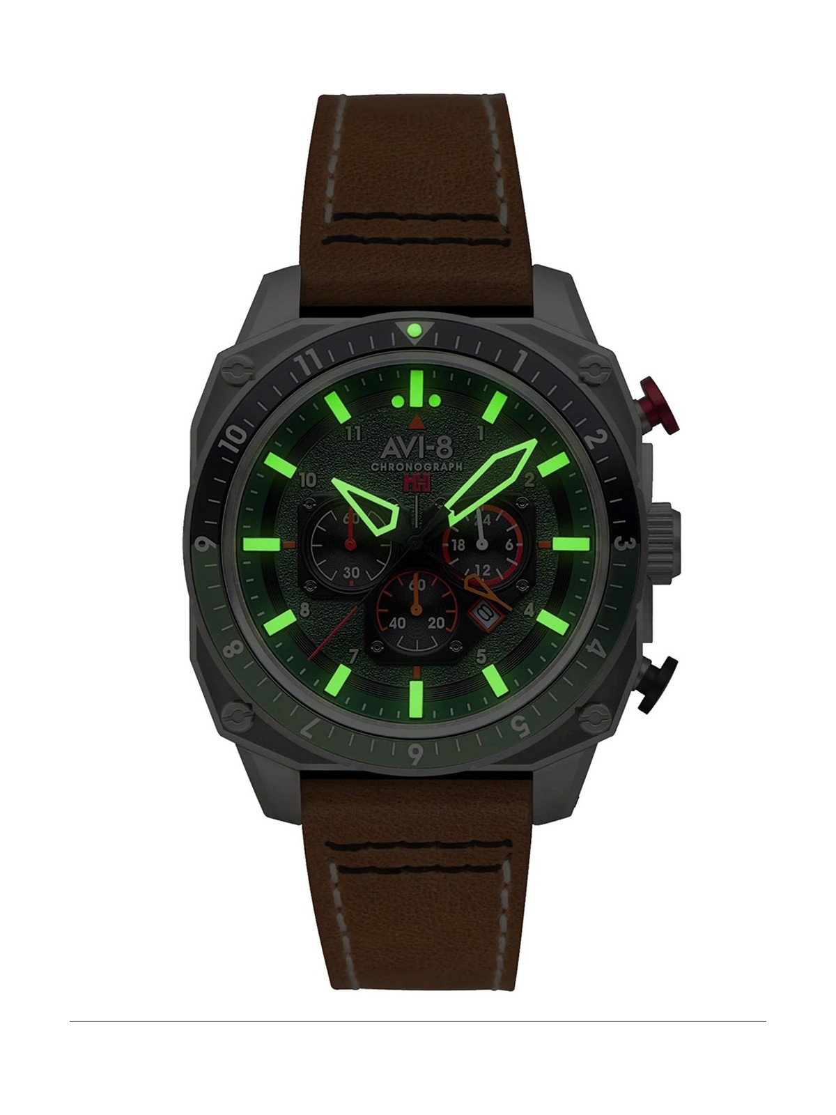 orologio uomo AVI-8 AV-4100-01 Mens Watch Hawker Hunter Dual Time Chronograph 43mm 5ATM