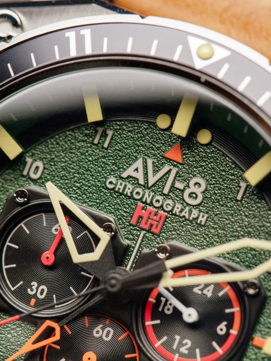 orologio uomo AVI-8 AV-4100-01 Mens Watch Hawker Hunter Dual Time Chronograph 43mm 5ATM