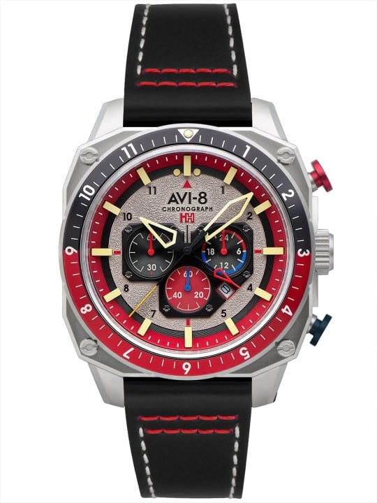 orologio uomo AVI-8 AV-4100-03 Mens Watch Hawker Hunter Dual Time Chronograph 43mm 5ATM