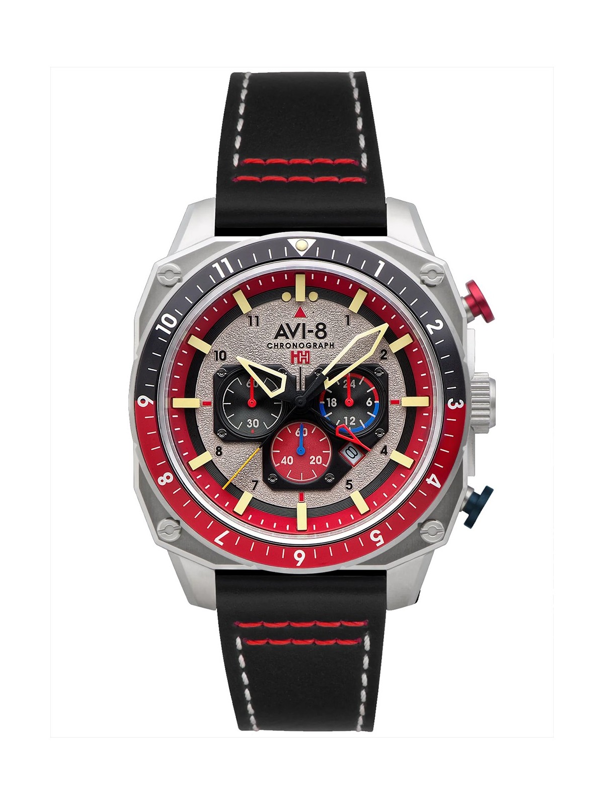 orologio uomo AVI-8 AV-4100-03 Mens Watch Hawker Hunter Dual Time Chronograph 43mm 5ATM