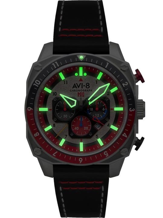 orologio uomo AVI-8 AV-4100-03 Mens Watch Hawker Hunter Dual Time Chronograph 43mm 5ATM