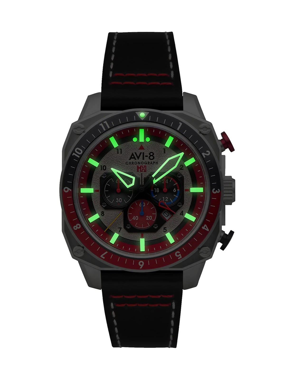 orologio uomo AVI-8 AV-4100-03 Mens Watch Hawker Hunter Dual Time Chronograph 43mm 5ATM