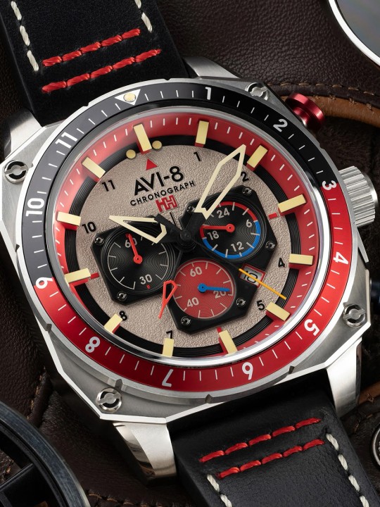 orologio uomo AVI-8 AV-4100-03 Mens Watch Hawker Hunter Dual Time Chronograph 43mm 5ATM