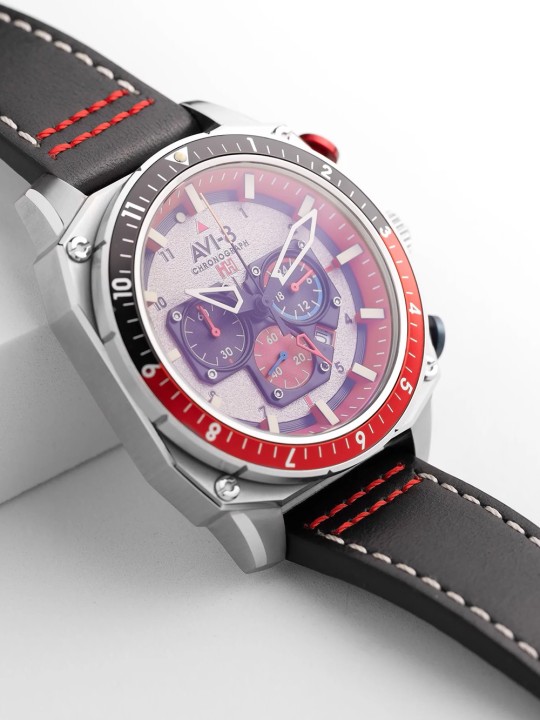 orologio uomo AVI-8 AV-4100-03 Mens Watch Hawker Hunter Dual Time Chronograph 43mm 5ATM