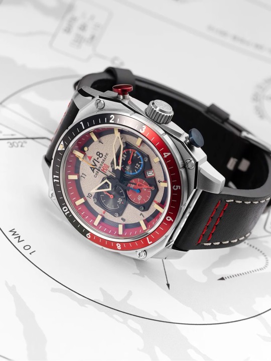orologio uomo AVI-8 AV-4100-03 Mens Watch Hawker Hunter Dual Time Chronograph 43mm 5ATM