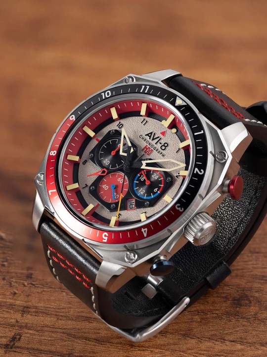 orologio uomo AVI-8 AV-4100-03 Mens Watch Hawker Hunter Dual Time Chronograph 43mm 5ATM