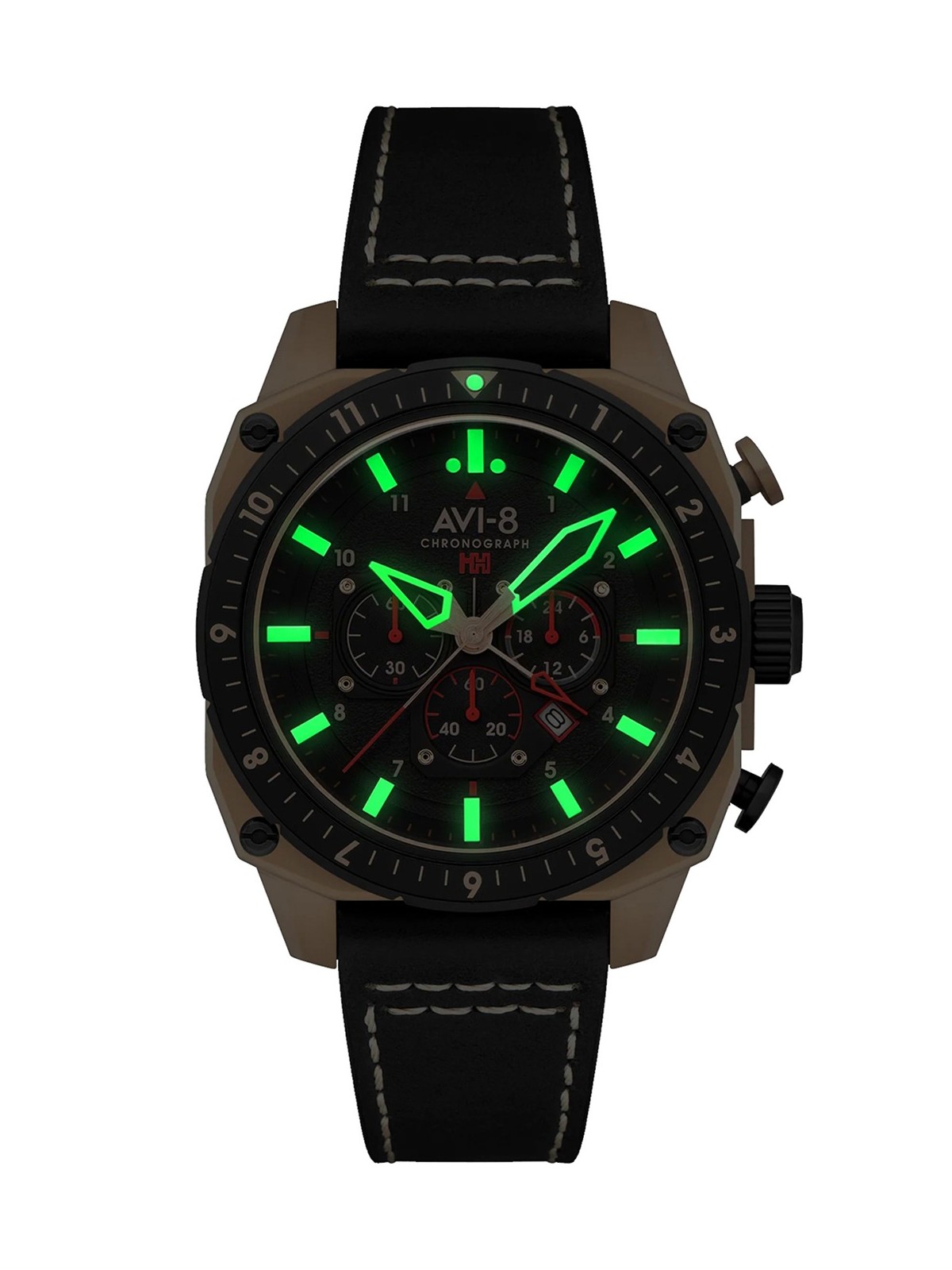 orologio uomo AVI-8 AV-4100-06 Mens Watch Hawker Hunter Dual Time Chronograph 43mm 5ATM