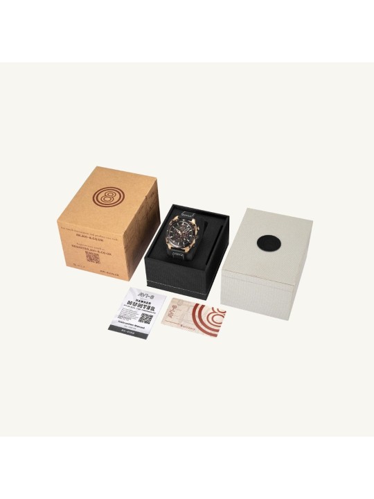 orologio uomo AVI-8 AV-4100-06 Mens Watch Hawker Hunter Dual Time Chronograph 43mm 5ATM