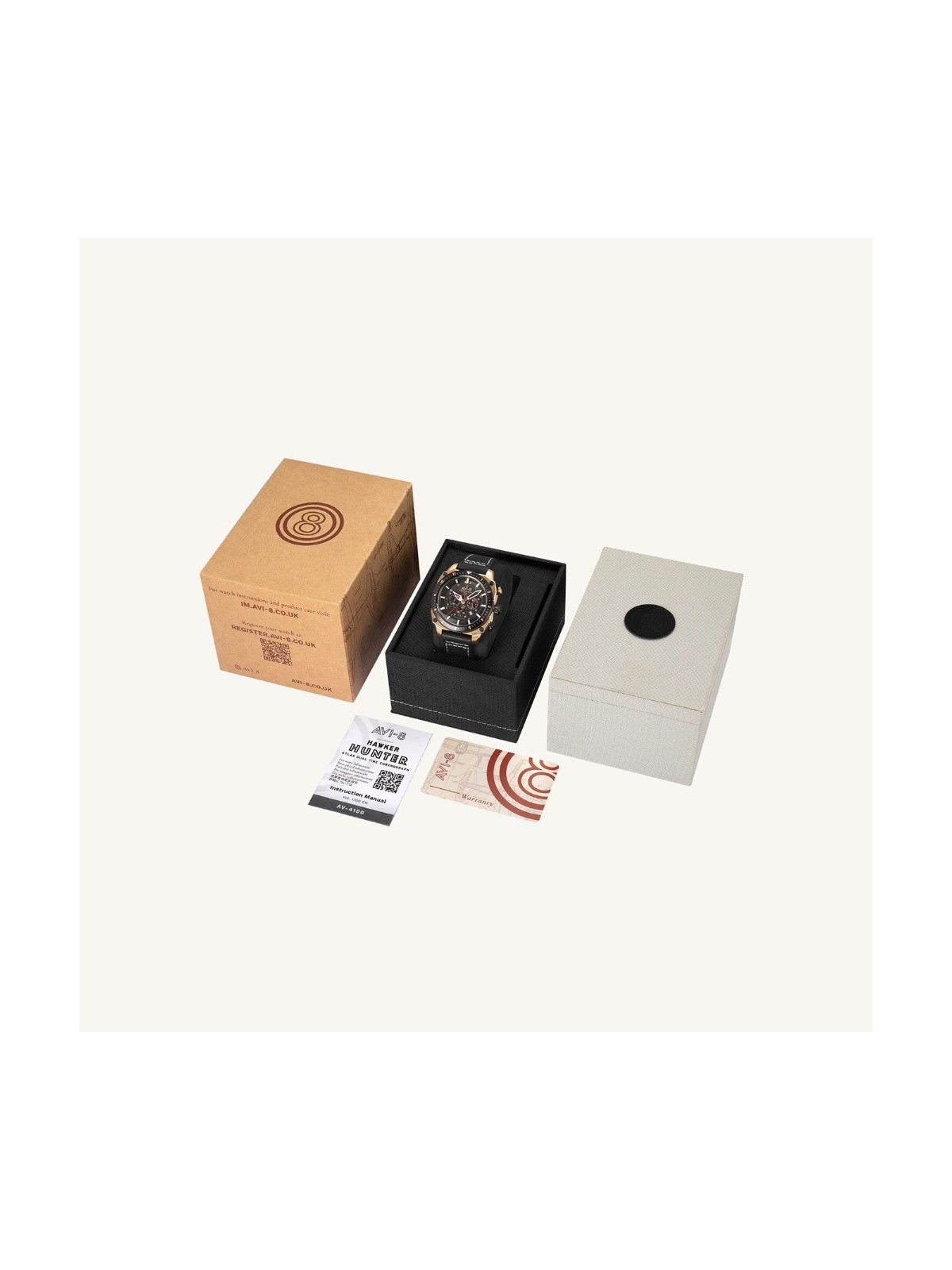 orologio uomo AVI-8 AV-4100-06 Mens Watch Hawker Hunter Dual Time Chronograph 43mm 5ATM