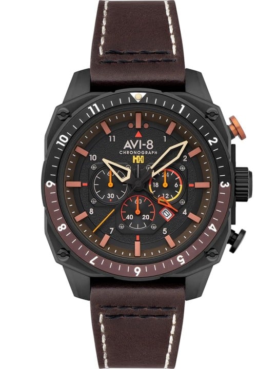 orologio uomo AVI-8 AV-4100-08 Mens Watch Hawker Hunter Dual Time Chronograph 43mm 5ATM