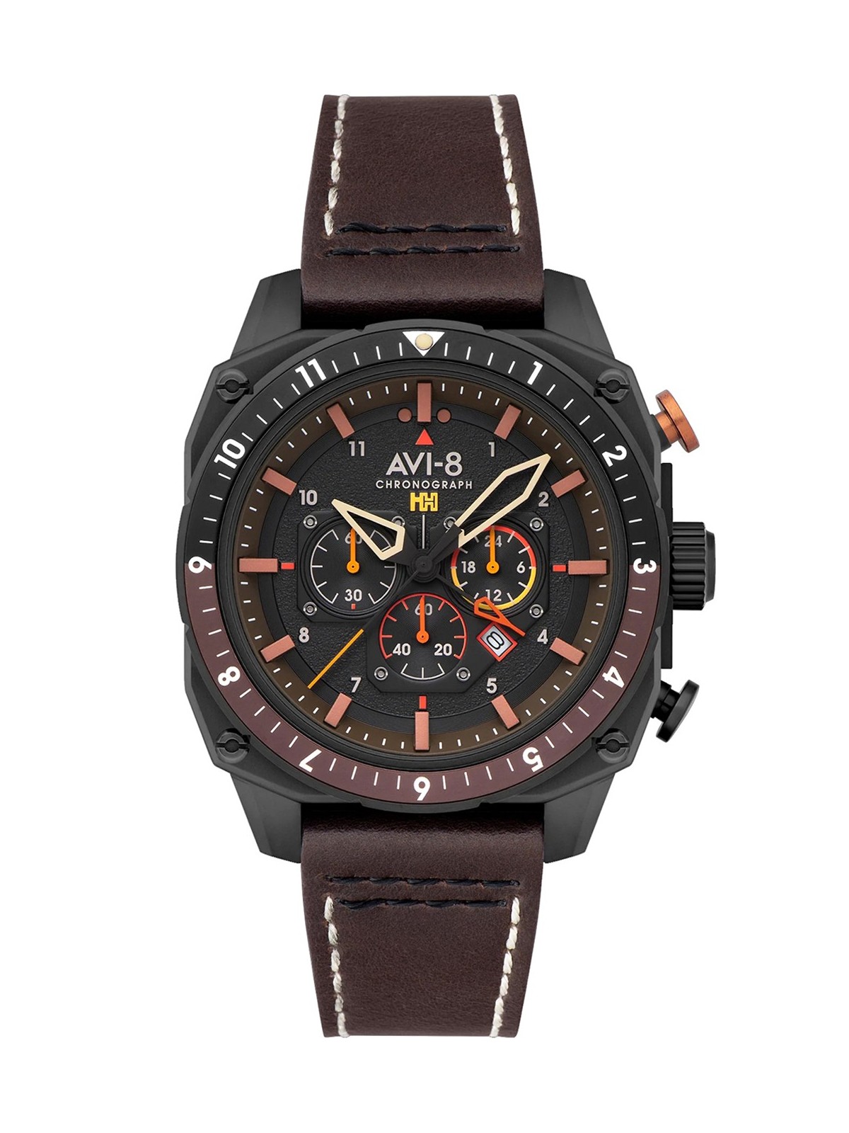 orologio uomo AVI-8 AV-4100-08 Mens Watch Hawker Hunter Dual Time Chronograph 43mm 5ATM