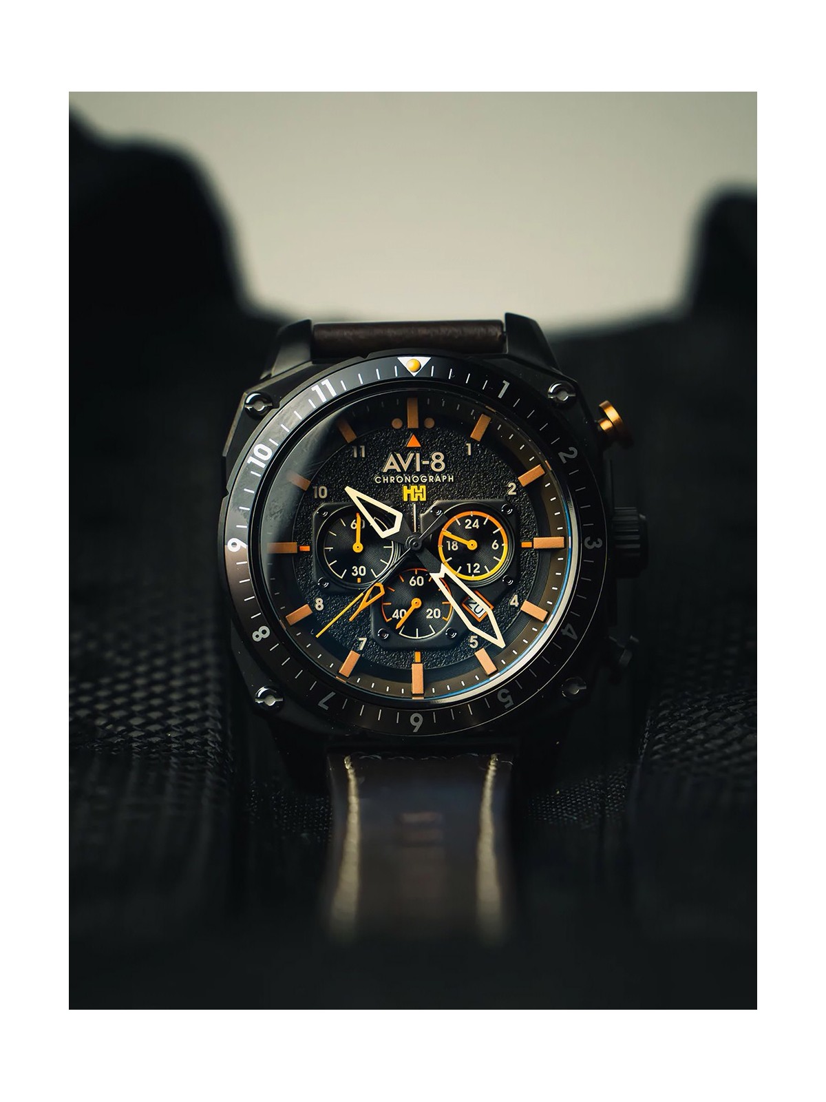 orologio uomo AVI-8 AV-4100-08 Mens Watch Hawker Hunter Dual Time Chronograph 43mm 5ATM