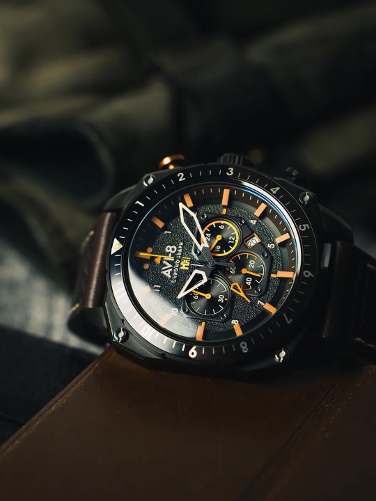 orologio uomo AVI-8 AV-4100-08 Mens Watch Hawker Hunter Dual Time Chronograph 43mm 5ATM