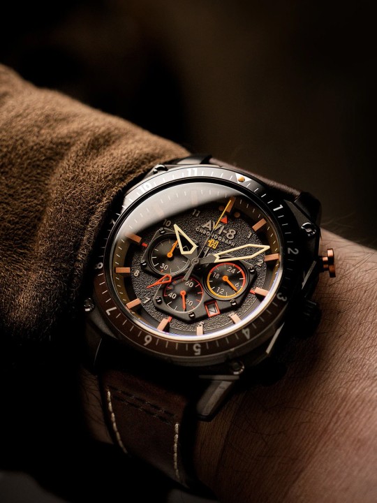 orologio uomo AVI-8 AV-4100-08 Mens Watch Hawker Hunter Dual Time Chronograph 43mm 5ATM