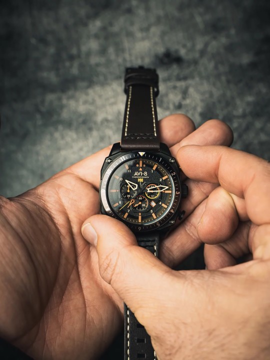 orologio uomo AVI-8 AV-4100-08 Mens Watch Hawker Hunter Dual Time Chronograph 43mm 5ATM