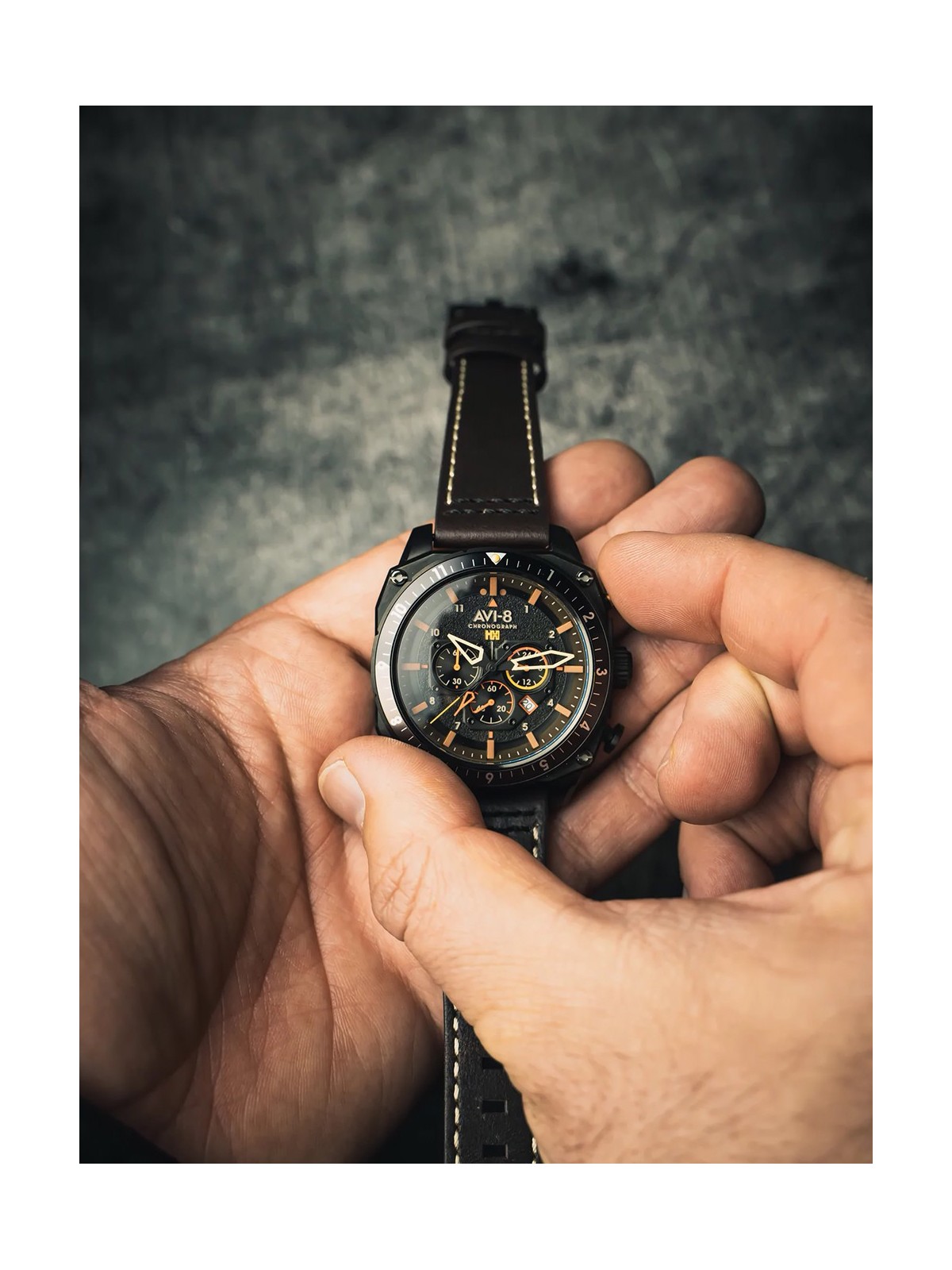 orologio uomo AVI-8 AV-4100-08 Mens Watch Hawker Hunter Dual Time Chronograph 43mm 5ATM