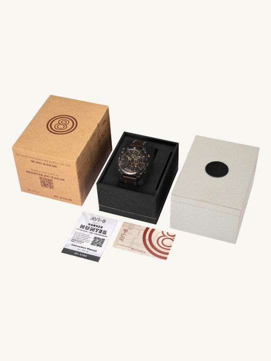 orologio uomo AVI-8 AV-4100-08 Mens Watch Hawker Hunter Dual Time Chronograph 43mm 5ATM