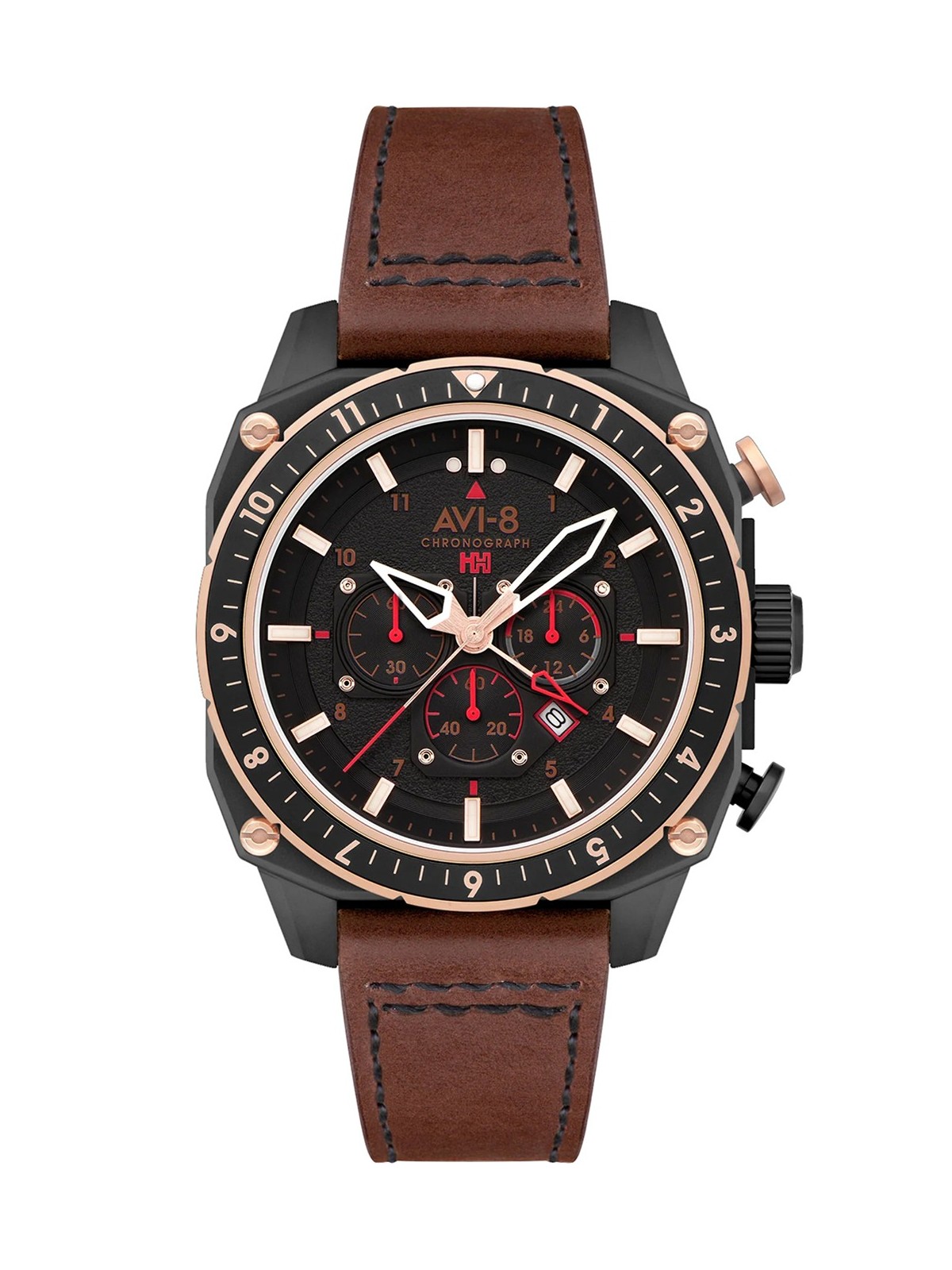 orologio uomo AVI-8 AV-4100-09 Mens Watch Hawker Hunter Dual Time Chronograph 43mm 5ATM