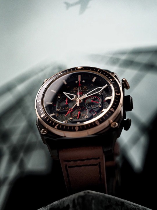 orologio uomo AVI-8 AV-4100-09 Mens Watch Hawker Hunter Dual Time Chronograph 43mm 5ATM
