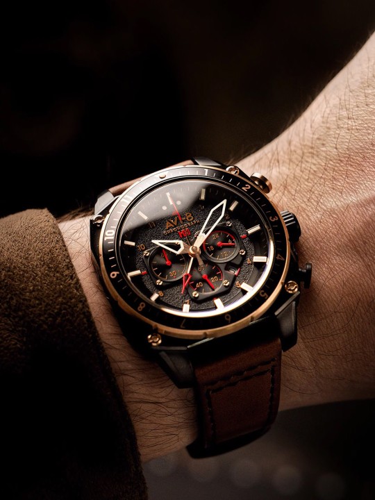 orologio uomo AVI-8 AV-4100-09 Mens Watch Hawker Hunter Dual Time Chronograph 43mm 5ATM