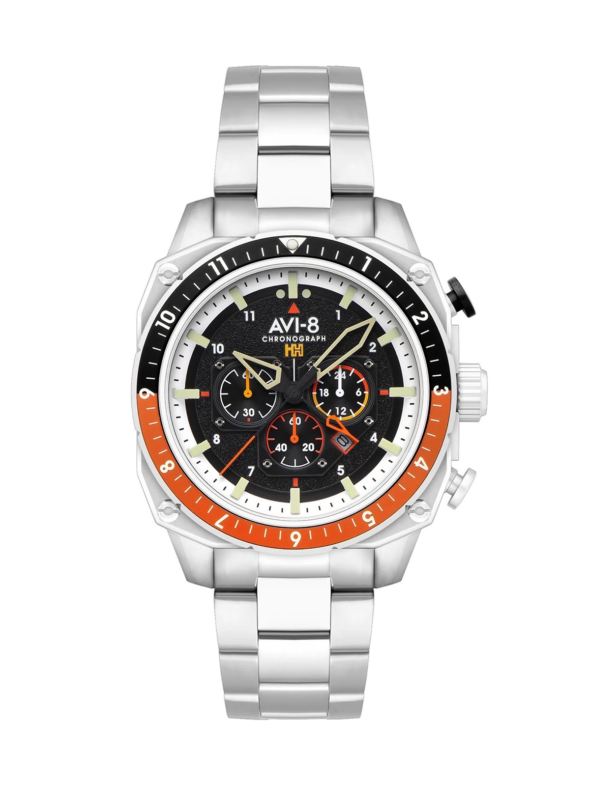 orologio uomo AVI-8 AV-4100-11 Mens Watch Hawker Hunter Dual Time Chronograph 43mm 5ATM