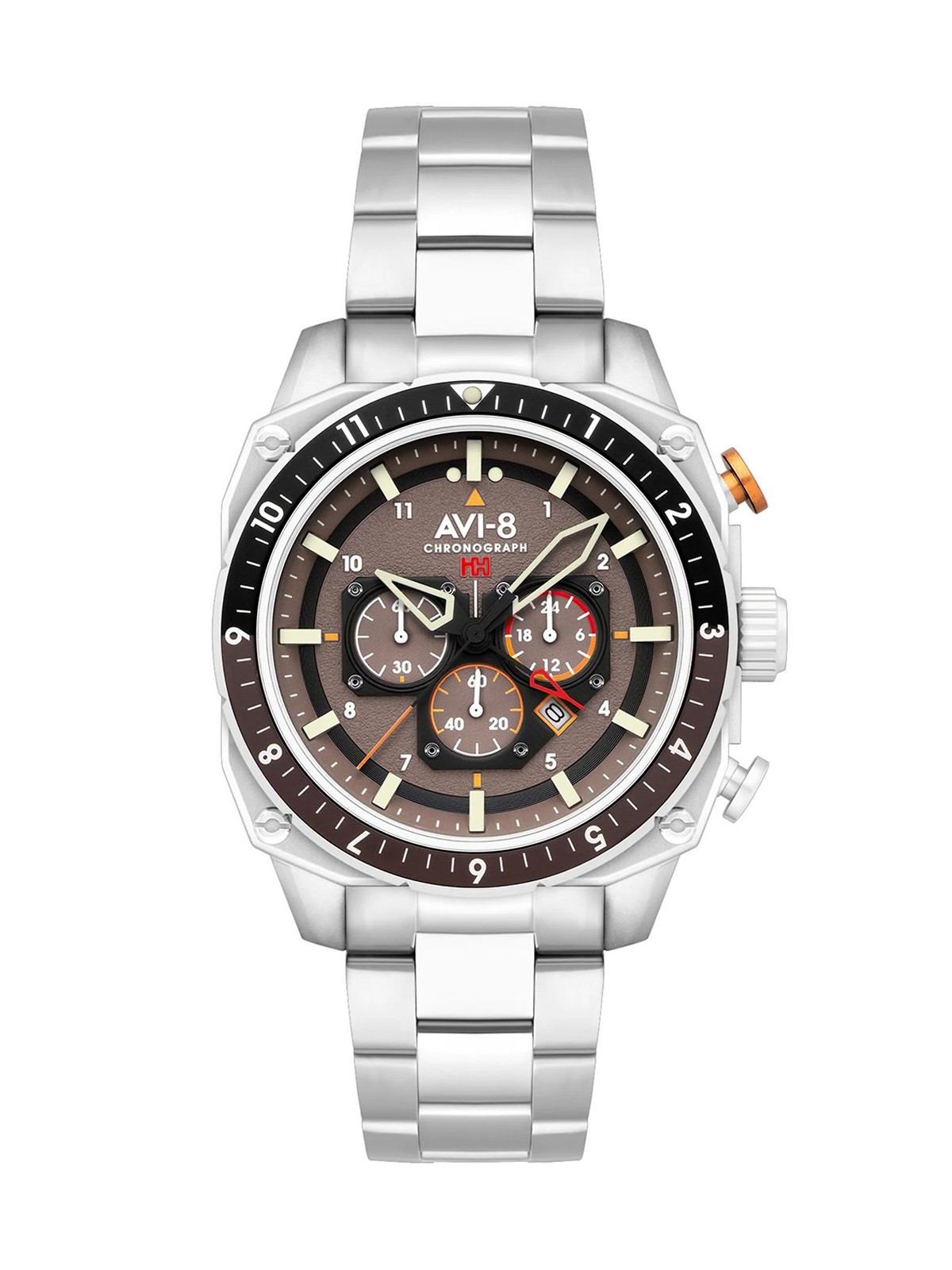 orologio uomo AVI-8 AV-4100-33 Mens Watch Hawker Hunter Dual Time Chronograph 43mm 5ATM