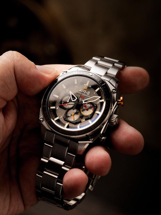 orologio uomo AVI-8 AV-4100-33 Mens Watch Hawker Hunter Dual Time Chronograph 43mm 5ATM
