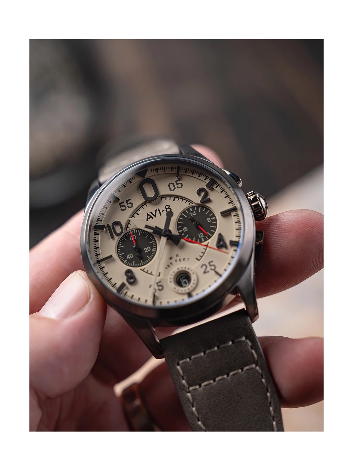 orologio uomo AVI-8 AV-4089-06 Mens Watch Spitfire Lock Chronograph 42mm 5ATM