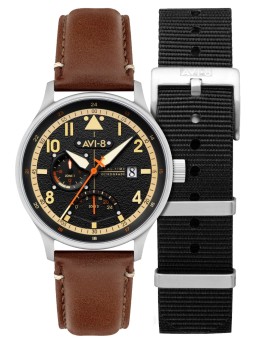 orologio uomo AVI-8 AV-4101-0B Mens Watch Hawker Hurricane McKellar Dual Time 44mm 5ATM