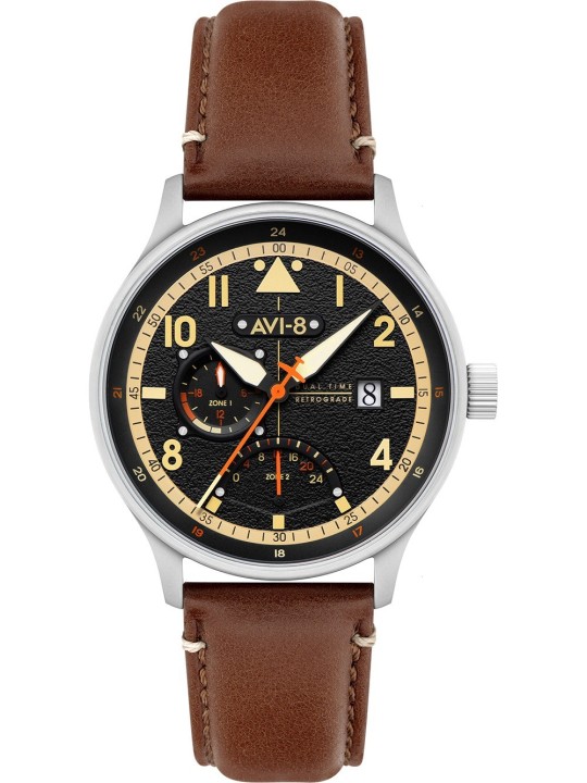 orologio uomo AVI-8 AV-4101-0B Mens Watch Hawker Hurricane McKellar Dual Time 44mm 5ATM