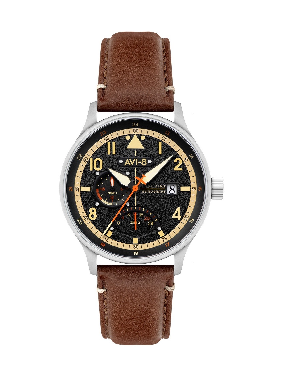 orologio uomo AVI-8 AV-4101-0B Mens Watch Hawker Hurricane McKellar Dual Time 44mm 5ATM