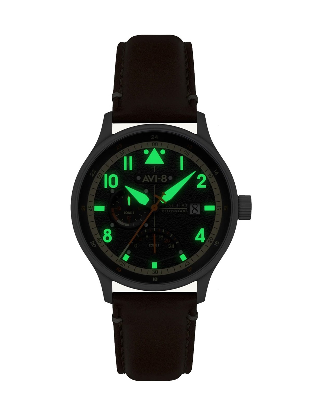 orologio uomo AVI-8 AV-4101-0B Mens Watch Hawker Hurricane McKellar Dual Time 44mm 5ATM