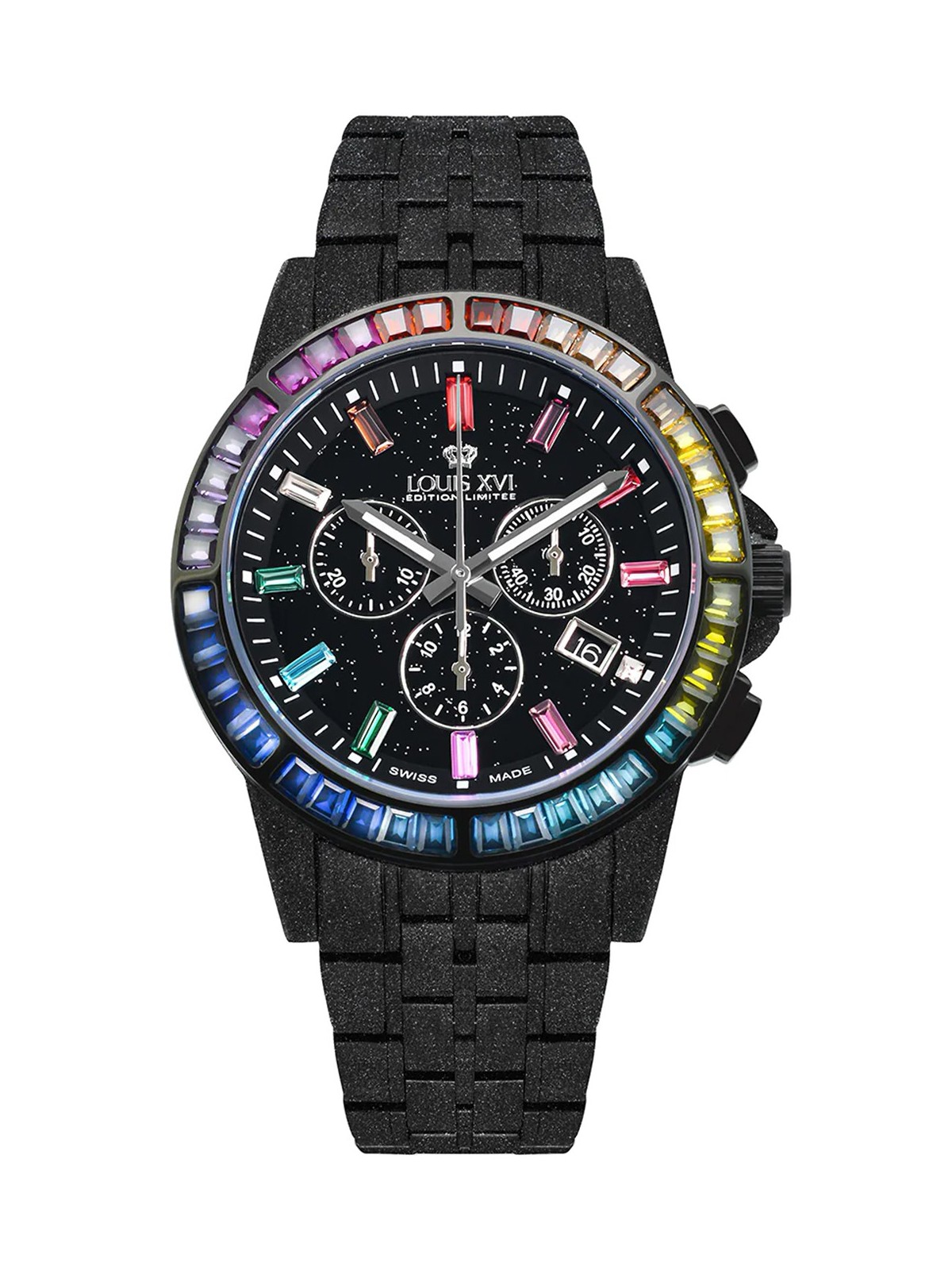 orologio uomo Louis XVI LXVI1129 Mens Watch Majeste Frosted Iced Out Chronograph 43mm 5ATM