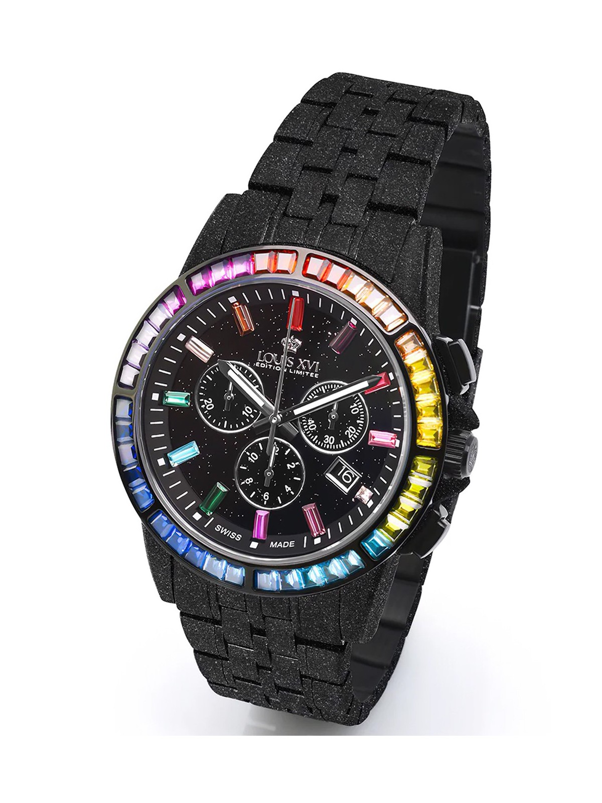 orologio uomo Louis XVI LXVI1129 Mens Watch Majeste Frosted Iced Out Chronograph 43mm 5ATM