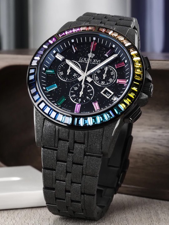 orologio uomo Louis XVI LXVI1129 Mens Watch Majeste Frosted Iced Out Chronograph 43mm 5ATM