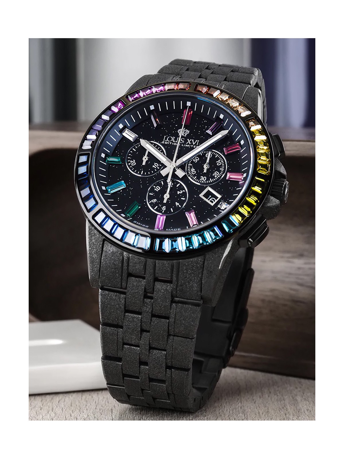 orologio uomo Louis XVI LXVI1129 Mens Watch Majeste Frosted Iced Out Chronograph 43mm 5ATM