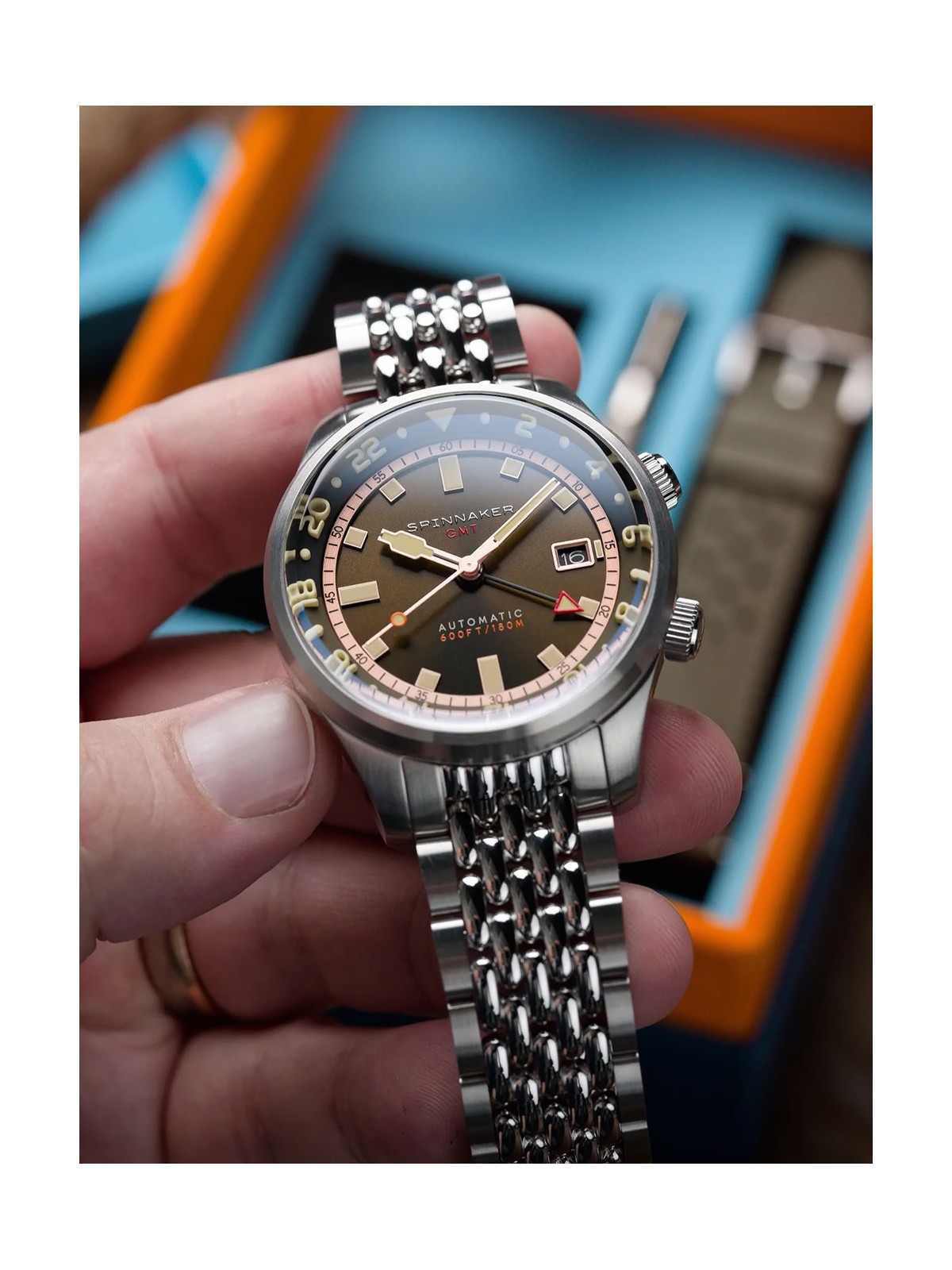 orologio uomo Spinnaker SP-5121-22 Mens Watch Bradner GMT Automatic 42mm 18ATM