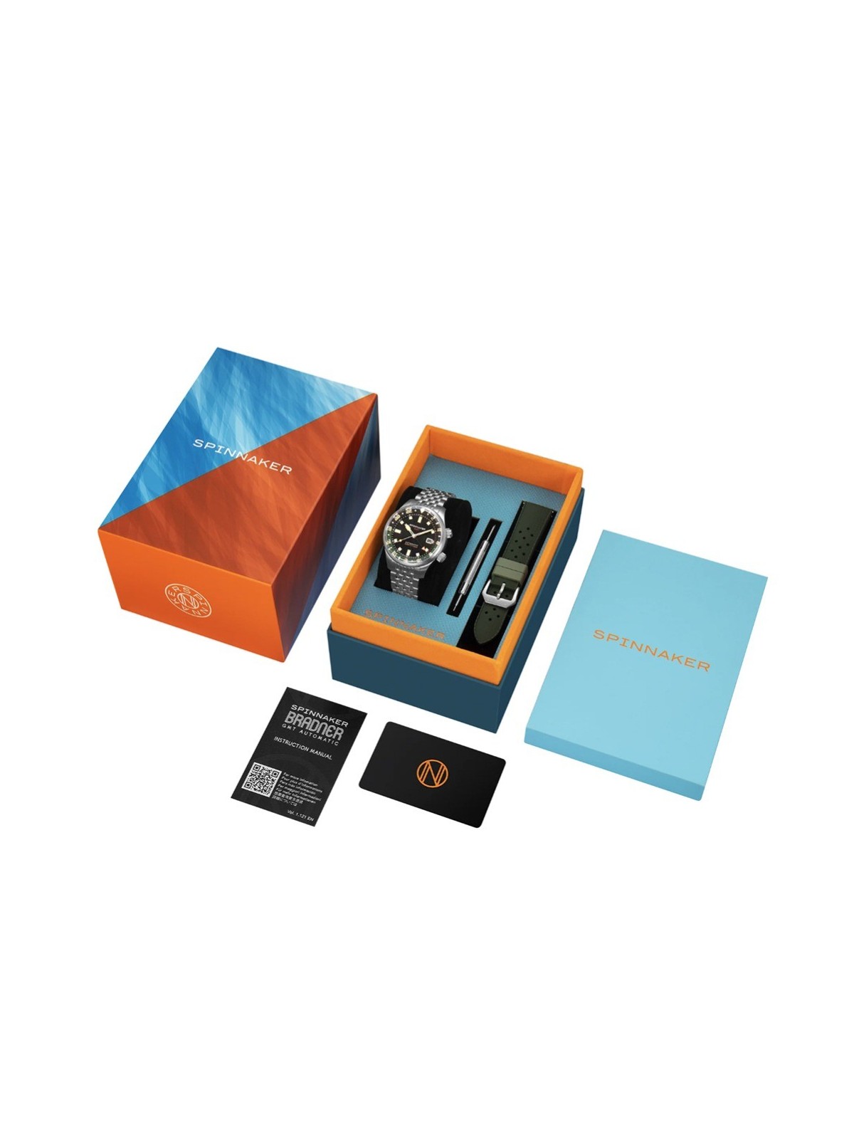 orologio uomo Spinnaker SP-5121-44 Mens Watch Bradner GMT Automatic 42mm 18ATM